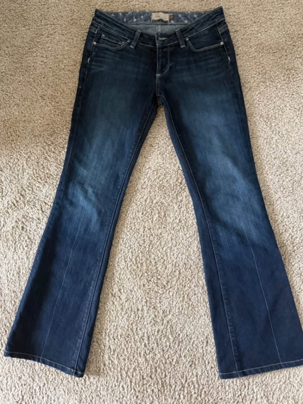 Paige Premium Denim Laurel Canyon Low Rise Bootcut Jeans Dark Wash Size 27